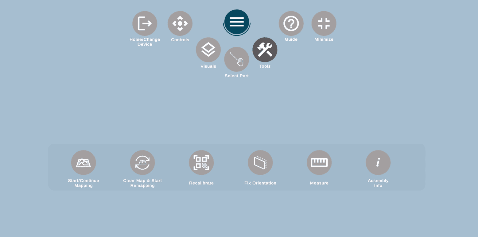 Tools menu in AR
